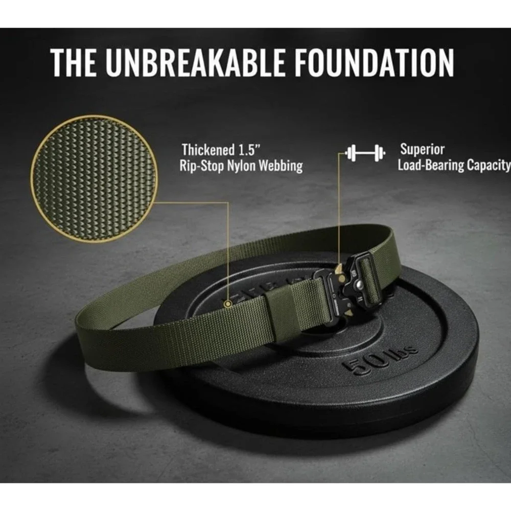 Men's Tactical Belt Heavy Duty Webbing Adjustable Military Style Nylon Belts